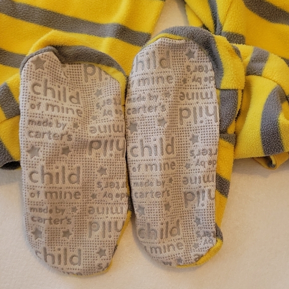 Carter's Yellow and Gray Striped Kids One Piece - Picture 4 of 5
